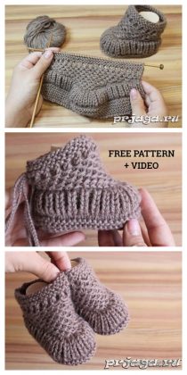 Knit Warm Baby Booties Free Knitting Pattern + Video - Knitting Pattern