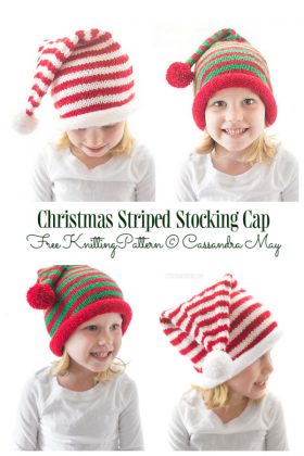 Stocking Cap Pattern 6 Knit Christmas Stocking Cap Hat Free Knitting Patterns - Knitting Pattern