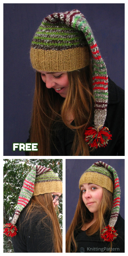 Knit Christmas Scrappy Santa Hat Free Knitting Patterns