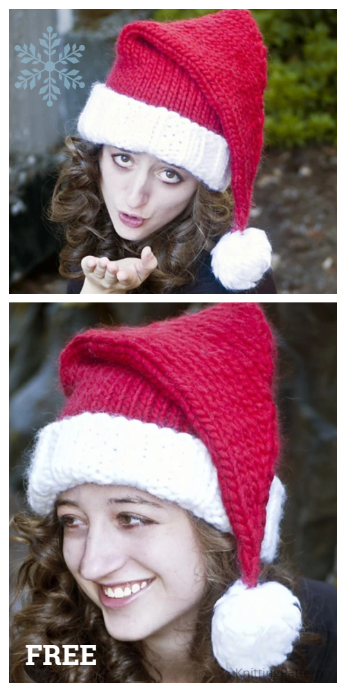 Knit Magnum Christmas Santa Hat Free Knitting Patterns