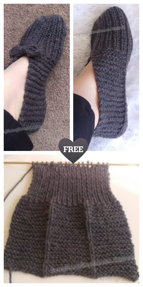 Free slipper knitting 2025 patterns for beginners