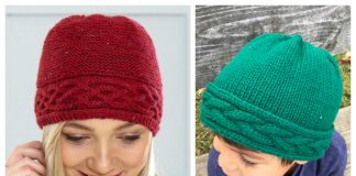 Knit Cable Band Beanie Hat Free Knitting Patterns