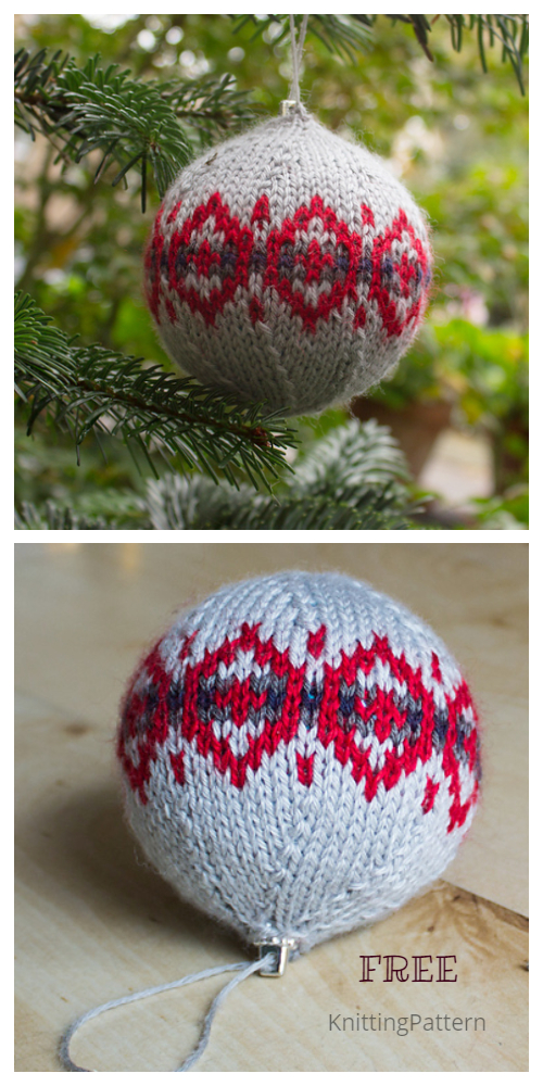 Knit Christmas Eve Bauble Ornament Free Knitting Patterns