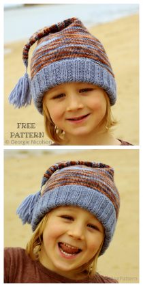 6 Knit Christmas Stocking Cap Hat Free Knitting Patterns - Knitting Pattern