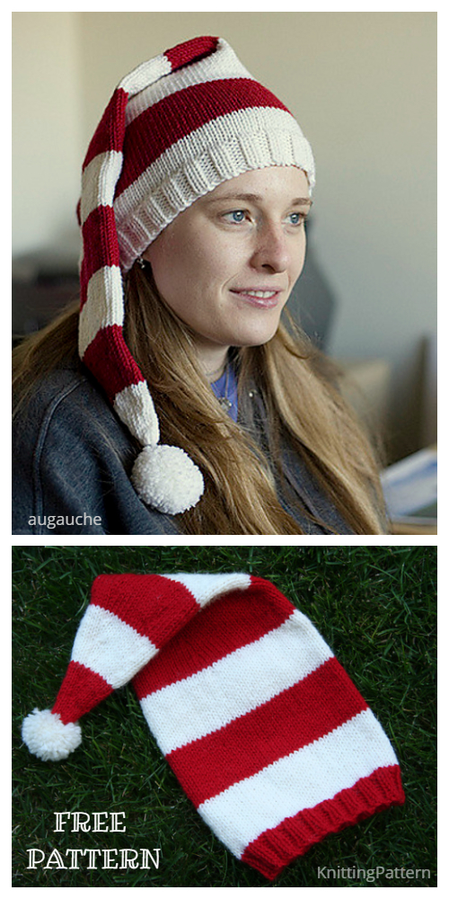 6 Knit Christmas Stocking Cap Hat Free Knitting Patterns