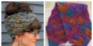 Knit Entrelac Headband Free Knitting Patterns