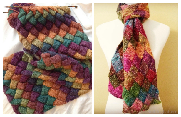 Knit Entrelac Scarf Free Knitting Patterns