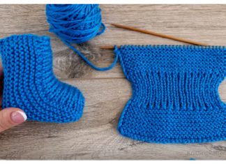 Knit One-Piece Stretchy Baby Booties Free Knitting Pattern + Video