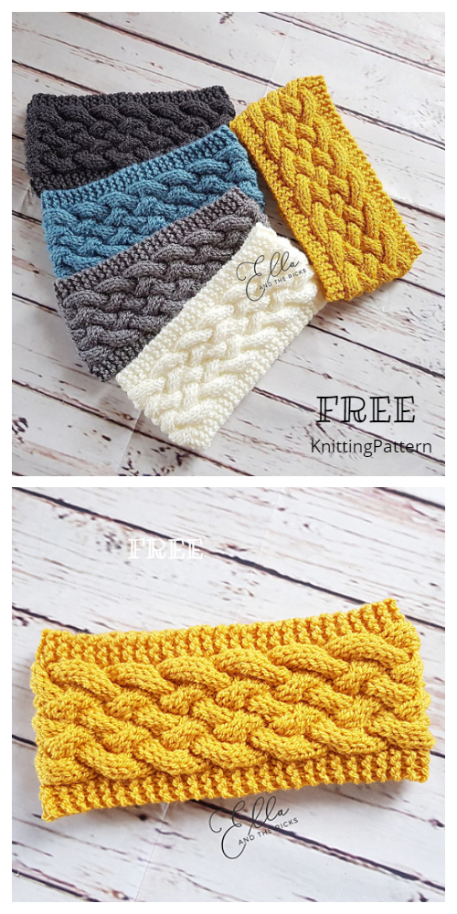 Knit Woven Cable Headband Free Knitting Patterns