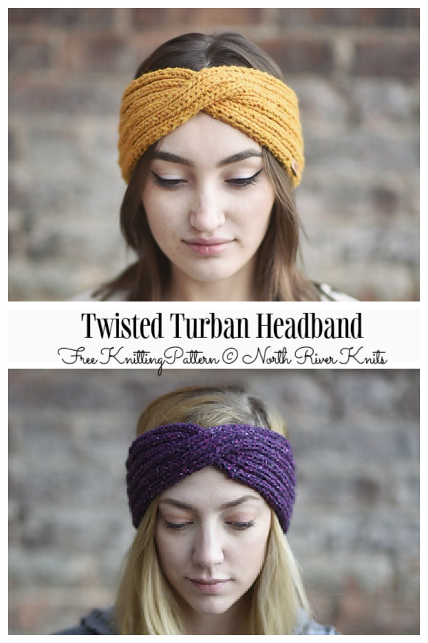 Twisted Turban Headband Free Knitting Patterns