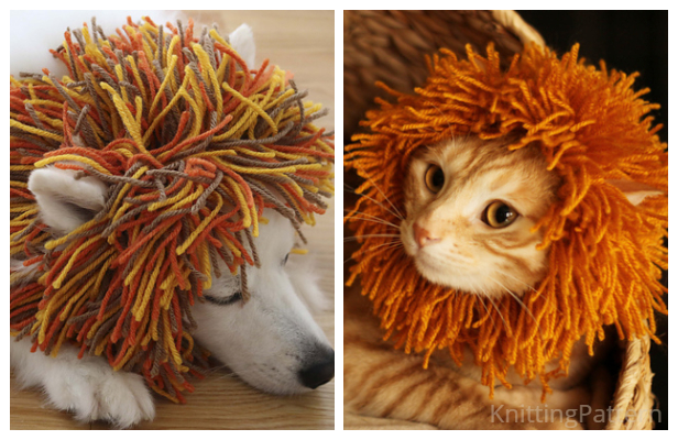 Knit Cat+Dog Lion Snood Free Knitting Patterns