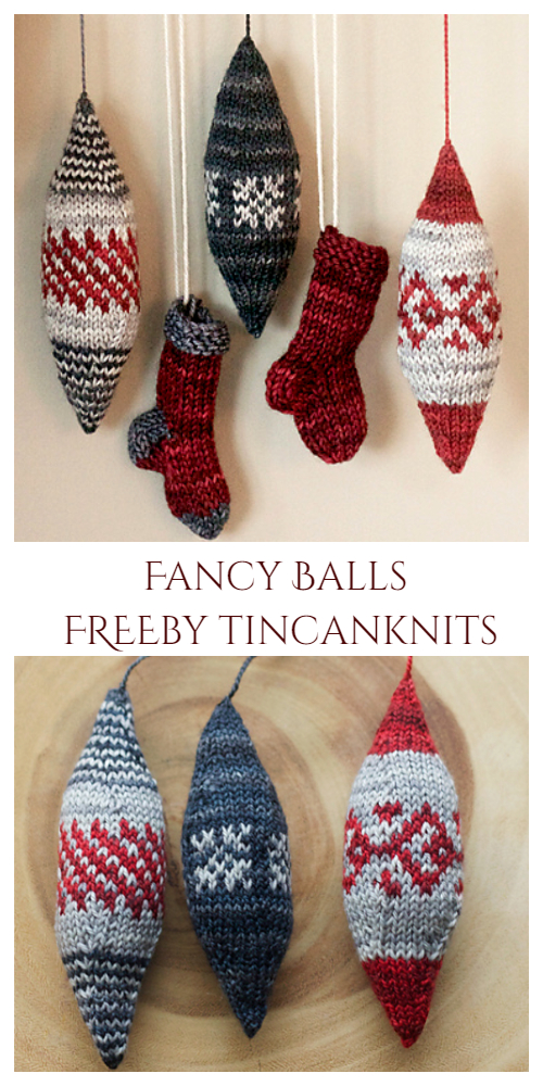 Christmas Fancy Ball Ornament Free Knitting Patterns