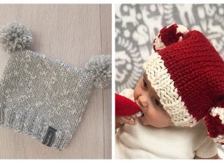 Baby Sack Beanie Hat Free Knitting Patterns