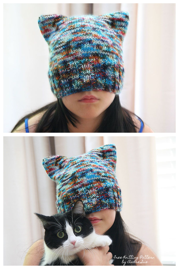 Knit Simplest Cat Hat Free Knitting Pattern
