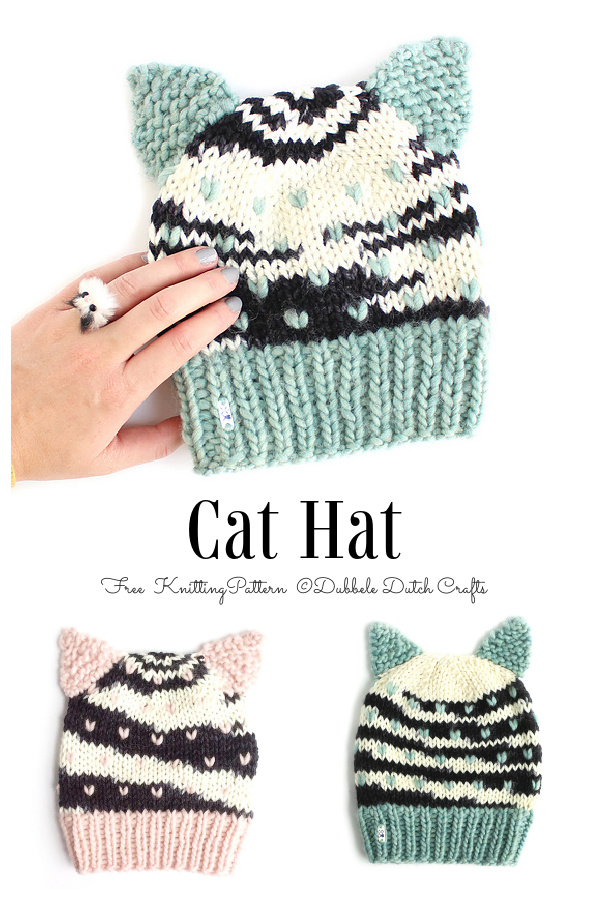 Knit Cat Ear Hat Free Knitting Patterns