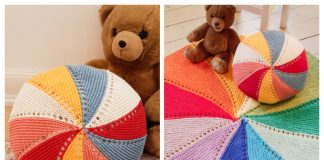 Easy Knit Color Wheel Carpet & Pillow Free Knitting Patterns