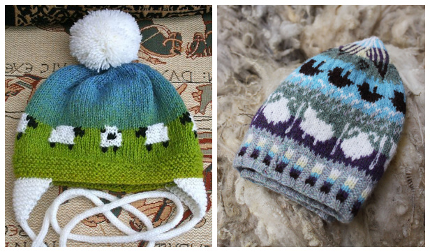 Knit Fair Isle Sheep Hat Free Knitting Pattern & Paid