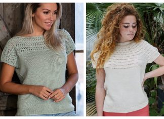 Knit Women T-Shirt Top Free Knitting Patterns