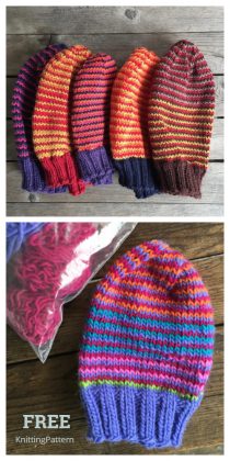 Stashbusting Helix Stripe Hats Free Knitting Patterns - Knitting Pattern