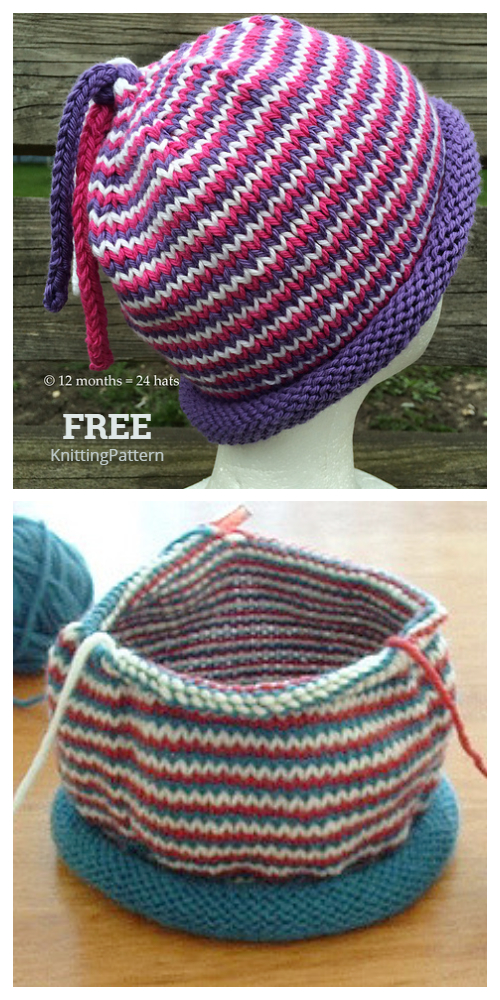 Stashbusting Helix Stripe Hats Free Knitting Patterns
