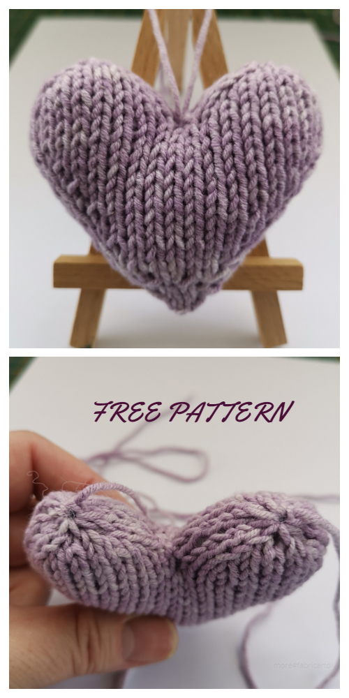 No Sew Valentine 3D Heart Free Knitting Patterns