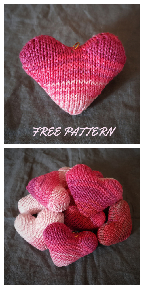 Lazy Valentine 3D Heart Free Knitting Patterns