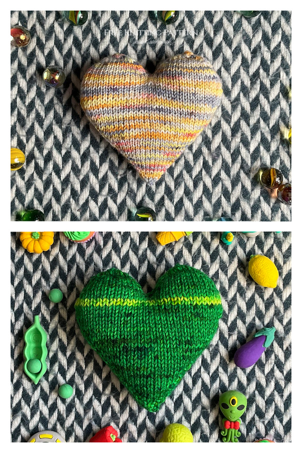Valentine 3D Plushy Heart Free Knitting Pattern