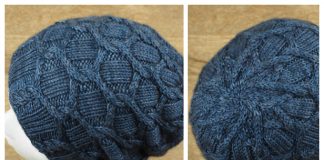 White Frost Honeycomb Hat Free Knitting Pattern