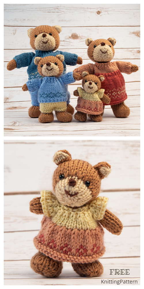 Amigurumi Bear Family Free Knitting Pattern