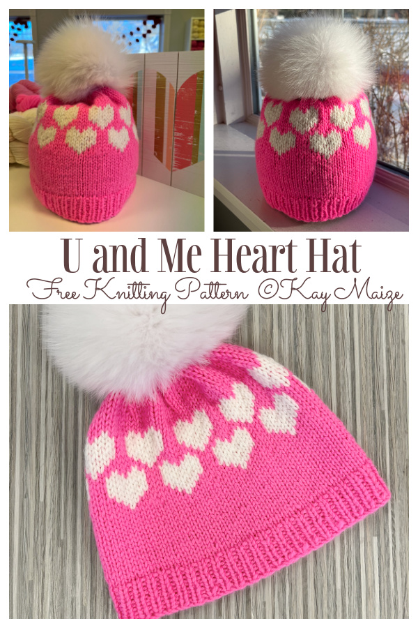 U and Me Heart Hat Free Knitting Patterns