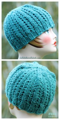 Knit Rickrack Braid Hat Free Knitting Pattern - Knitting Pattern