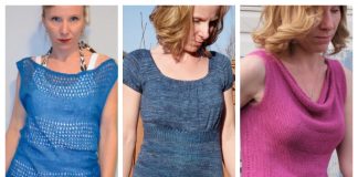 Knit Women Summer Tee Top Free Knitting Patterns