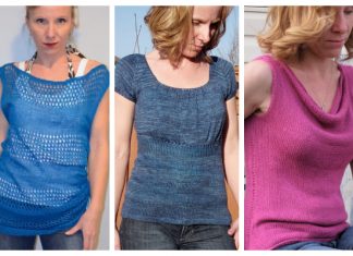 Knit Women Summer Tee Top Free Knitting Patterns