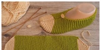 Easy Knit One Piece Slippers Free Knitting Pattern + Video