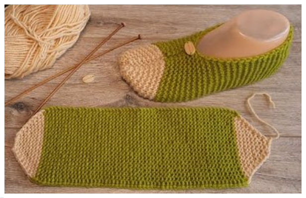 Easy Knit One Piece Slippers Free Knitting Pattern + Video