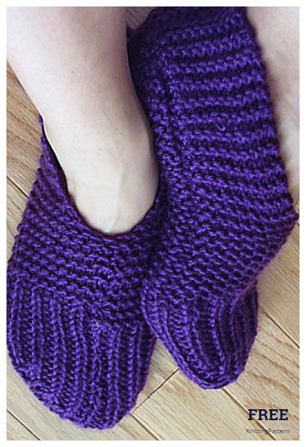 Easy Knit Rib Slippers Free Knitting Patterns