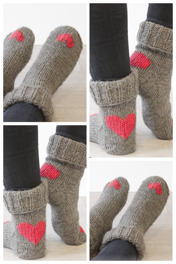 Heart Parade Socks Free Knitting Patterns 