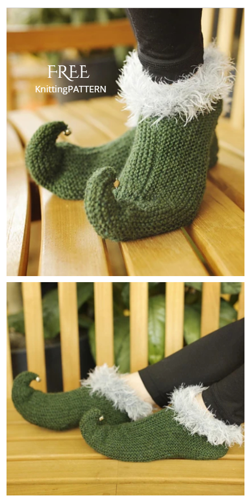 Knit Elf Slippers Free Knitting Patterns Knitting Pattern