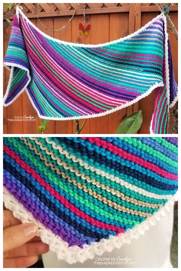Easy Garter Stitch Carnival Shawl Free Knitting Pattern