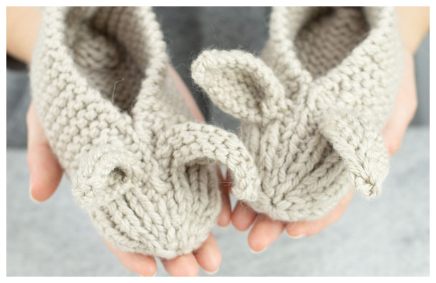 Family Bunny Slippers Free Knitting Pattern