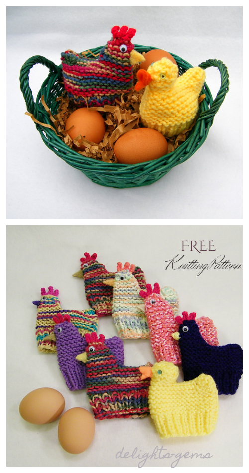 Easy Knit Easter Chicks Egg Cozy Free Knitting Patterns