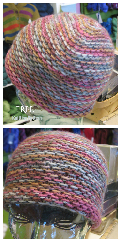 Knit Half Linen Stitch Beanie Hat Free Knitting Patterns