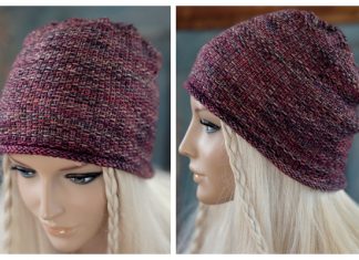 Knit Linen Stitch Beanie Hat Free Knitting Patterns