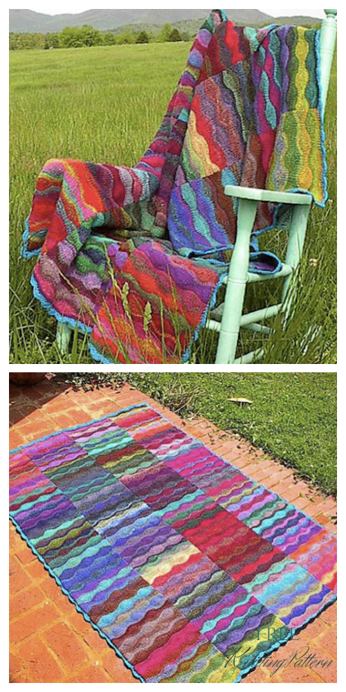 Knit Lizard Ridge Blanket Free Knitting Pattern