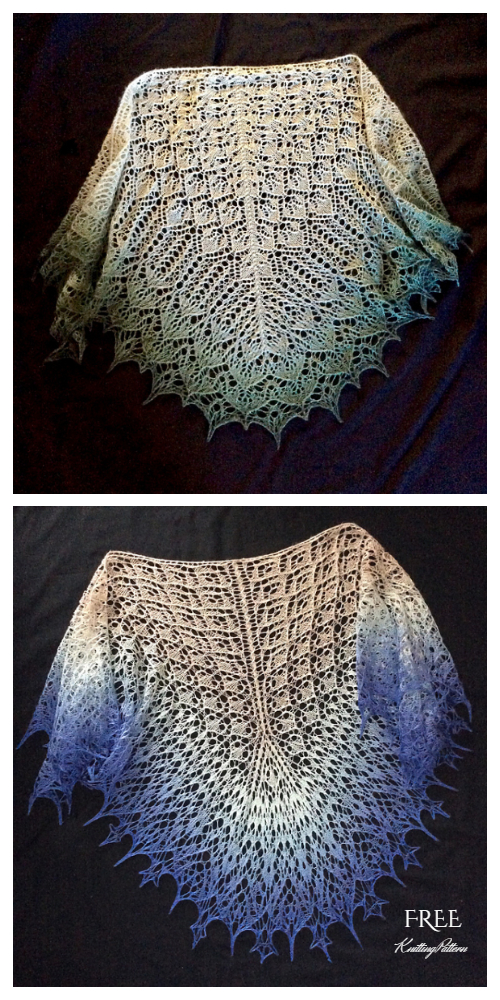 Knit Triangle Lace Shawl Free Knitting Patterns
