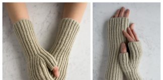 Knit Fisherman’s Rib Hand Warmers Free Knitting Pattern
