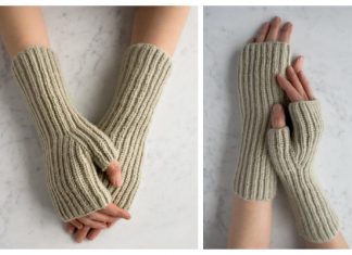 Knit Fisherman’s Rib Hand Warmers Free Knitting Pattern