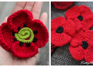 Knit Poppy Flower Free Knitting Patterns