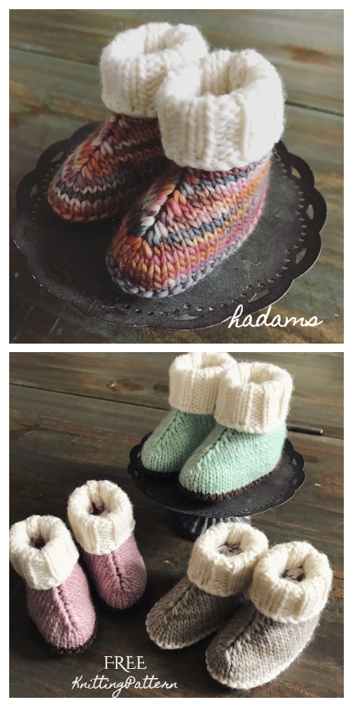 Knit Baby UGG Booties Free Knitting Pattern