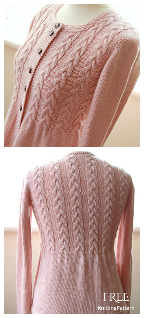 Knit Women Cable Cardigan Free Knitting Pattern